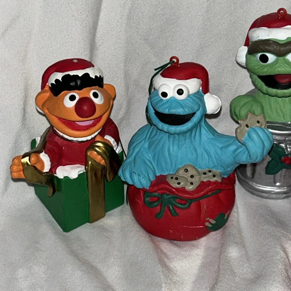 Vintage Lot of 6 Sesame Street Tree Trim Christmas‎ Ornament Jim Henson F1